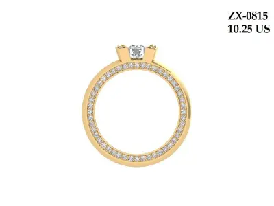 Solitaire Engagement Ring 3D print model 62