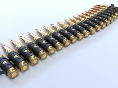 Linked  Ammo Nato Belt Low-poly 3D model