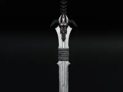 Dragon sword low-poly Low-poly 3D model