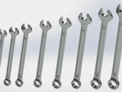 wrench big collection from 8mm to 32mm 3D model