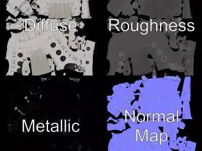 Classic Silver Submarine model pack Low-poly 3D model