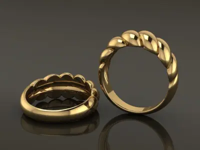 Croissant Ring Band Mix Size 3D print model