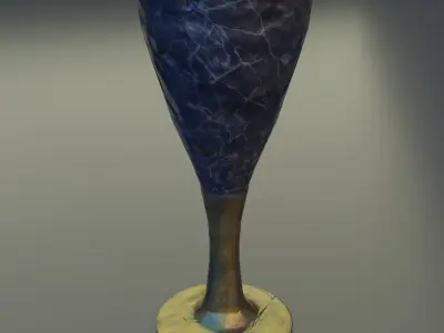 Golden Goblet Low-poly 3D model