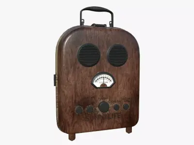 Cartoon Style Stylized Radio Sunnylife Radio Wood Edition 3D model