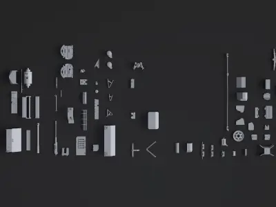 Kitbash Kit - 80 Original Star Wars Parts 3D model