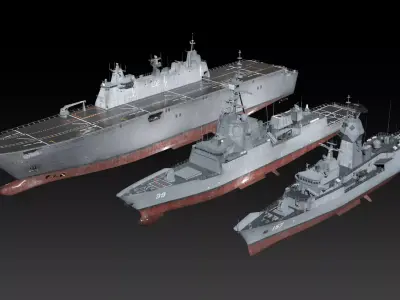 Royal Australia Navy game ready collection 3D Model Pack