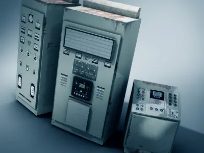 Industrial Units Low-poly 3D model