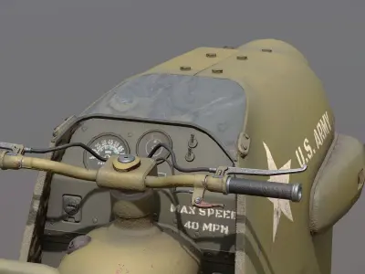 WW2 Tracked Motorcycle Low-poly 3D model