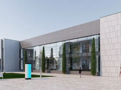 office building Low-poly 3D model 5