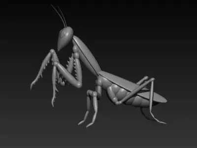 Mantis Low-poly 3D print model