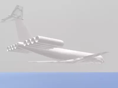 Fictional Ground-effect vehicle Ekranoplane Jetliner Low-poly 3D model