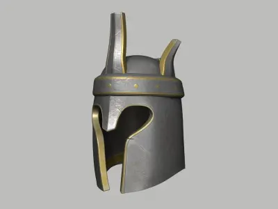 Medieval Crowned Helmet 02 - Fantasy Character Design Low-poly 3D model