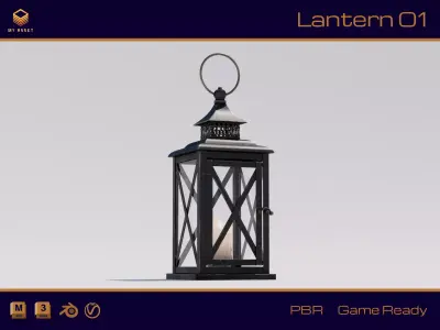 Lantern 01 Low-poly 3D model