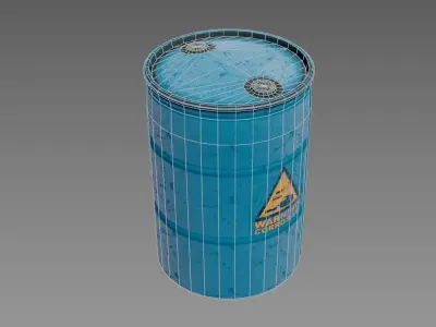 Drum Barrel Low-poly 3D model