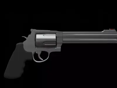 High poly revolver 3D model