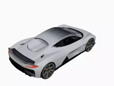 Futuristic Sports Car 3D Model Concept Hypercar Design 16 Free 3D model