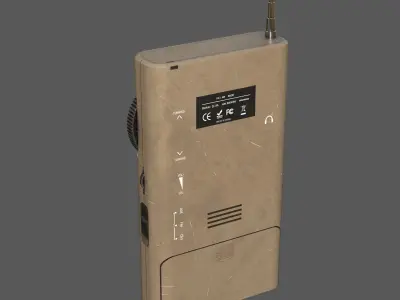 Low Poly AM FM Pocket Radio Low-poly 3D model