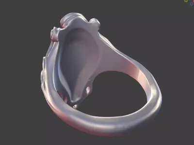large art nouveau ring  3D print model