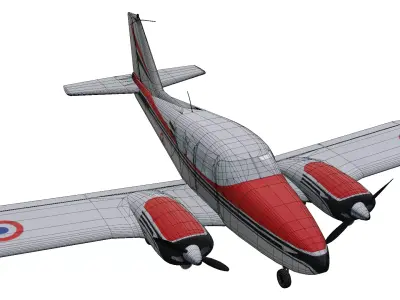Piper PA-23 Apache Low-poly 3D model