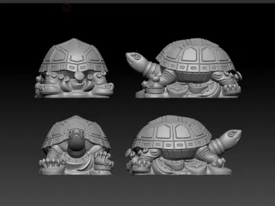 Tortoise Chinese Brass Style 3D Model 3D print model