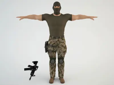 Mercenary Soldier 1 3D model