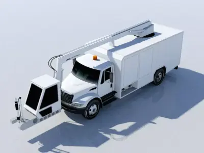 DAYSTAR DEICE TRUCK LOW POLY STATIC Low-poly 3D model
