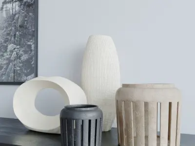 Media Console with decor 3D model