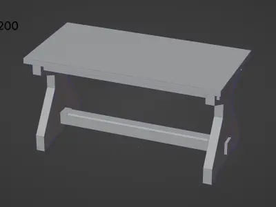 Medieval Dining Table Free low-poly 3D model