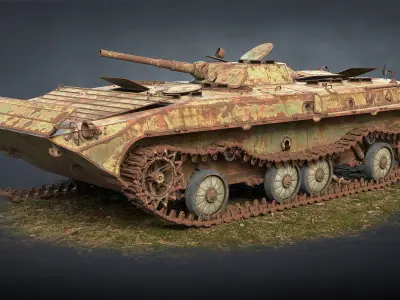 BMP-1 IFV Abandoned Low-poly 3D model