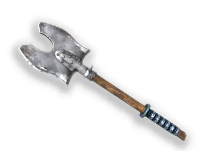 Battle Stylized axe weapon Low Poly 3d model ARVR Low-poly 3D model