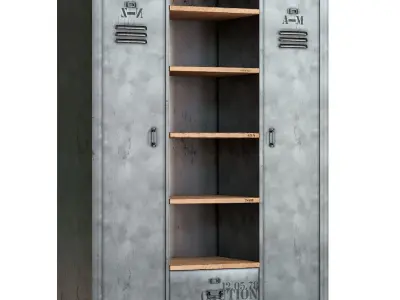 Manufacture Antiqued Metal Industrial Closet Maisons Du Monde 3D model