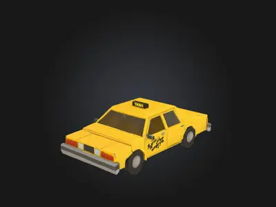 Yellow Taxi Illustration  A City Icon in Motion 3D model