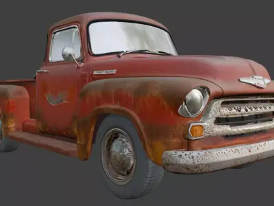 Vintage Rusty Pickup Truck 3D Model 3D model shop