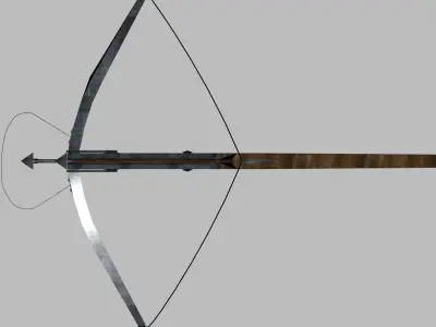 Crossbow wooden Low-poly 3D model