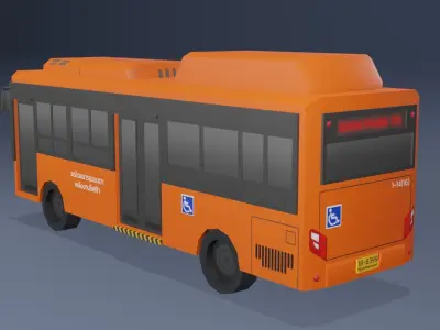 NEX-MINEBUS Orange Thai bus Low poly Low-poly 3D model