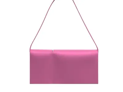 Pink Leather Pocket Shoulder Bag 3D model