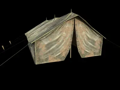 Military Tent - PBR - Textured Low-poly 3D model