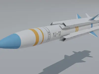 Eagle Strike YJ 12 anti ship missile PBR 4K texture 3D model