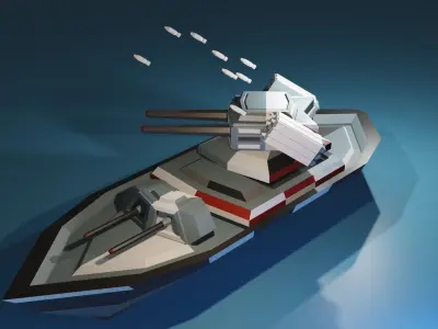 War ship  Low-poly 3D model