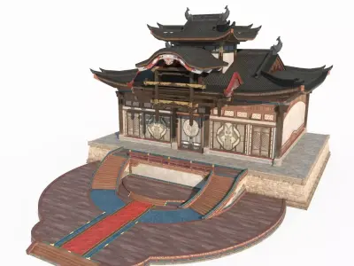 Asian Ancient Architecture Treasure Palace 3D model