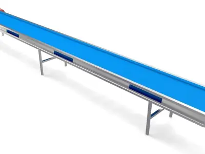 Plastic Belt Conveyor Low-poly 3D model