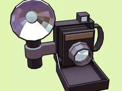 Low Poly Vintage Camera Free low-poly 3D model