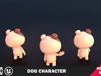 Funny Dog Character Low-poly 3D model