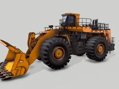Old Industrial Vehicle Loader Low-poly 3D model