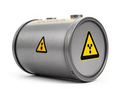 Radioactive Barrel Model Pack with Caution Label Low-poly 3D model