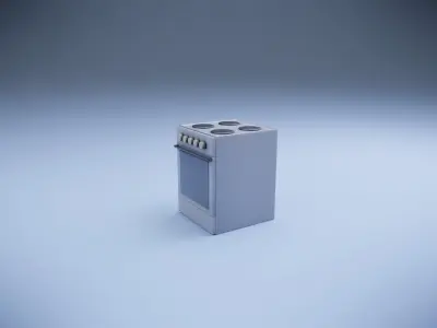 Gas stove Low-poly 3D model purchase