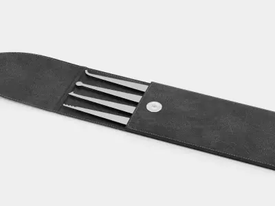Lockpicks Set with Leather Case - Tool Kit Rigged  3D model
