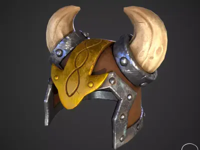 Stylized Viking Helmet 3D model