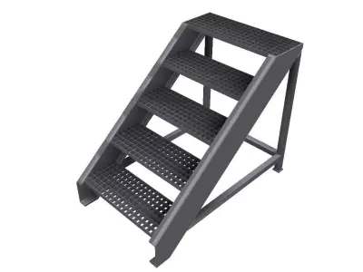 Industrial steel ladder 3D model