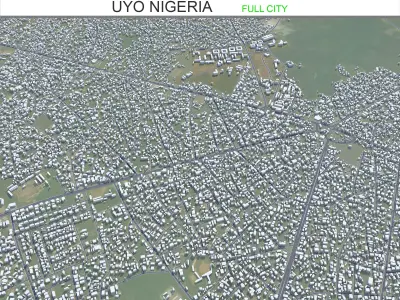 Uyo Nigeria 35km AI Low-poly 3D model